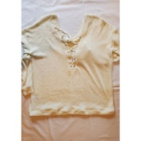 White Long Sleeve Lace Up Back Sweater - Picture 3 of 3